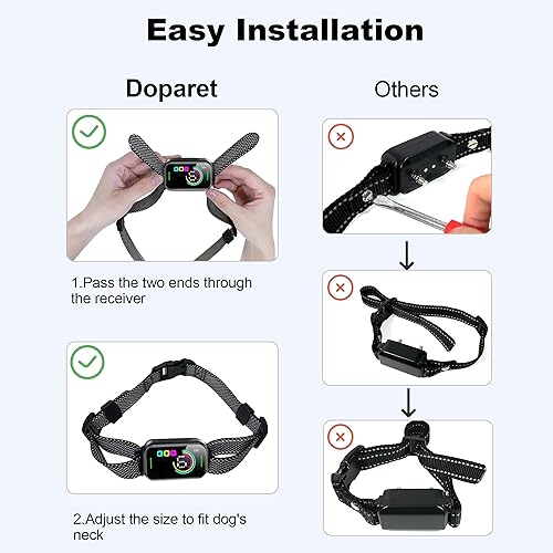 Miniatura 10 de Correa de repuesto para collar de choque, correa de repuesto ajustable y resistente, collar de nailon reflectante para collar de corteza de