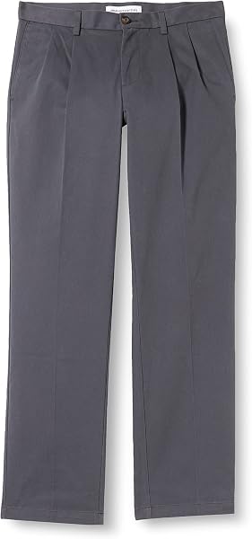 Amazon Essentials Men's Classic-Fit Wrinkle-Resistant Pleated Chino Pant…
