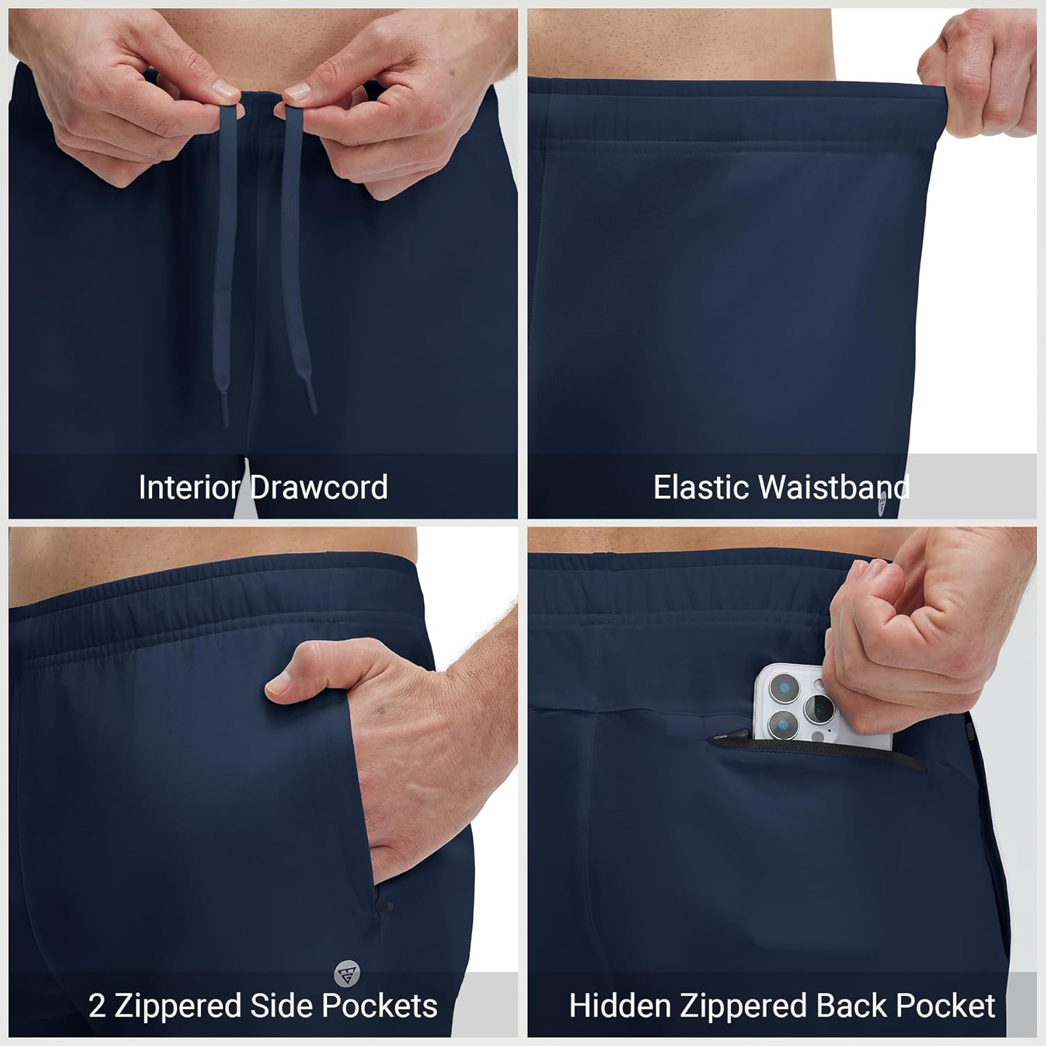 M MAELREG Golf Joggers for Men with Zipper Pockets Stretch Moisture Wicking Running Lightweight Athletic Mens Sweatpants