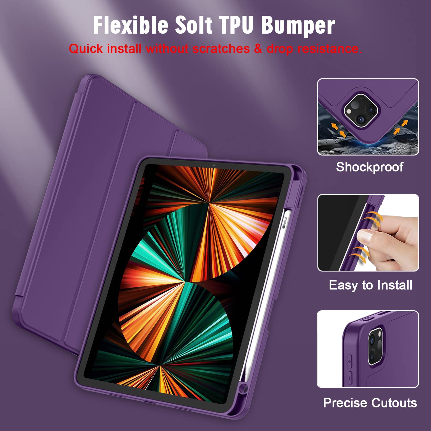 Amazon.com: ZryXal New iPad Pro 12.9 Inch Case 2022/2021/2020(6th