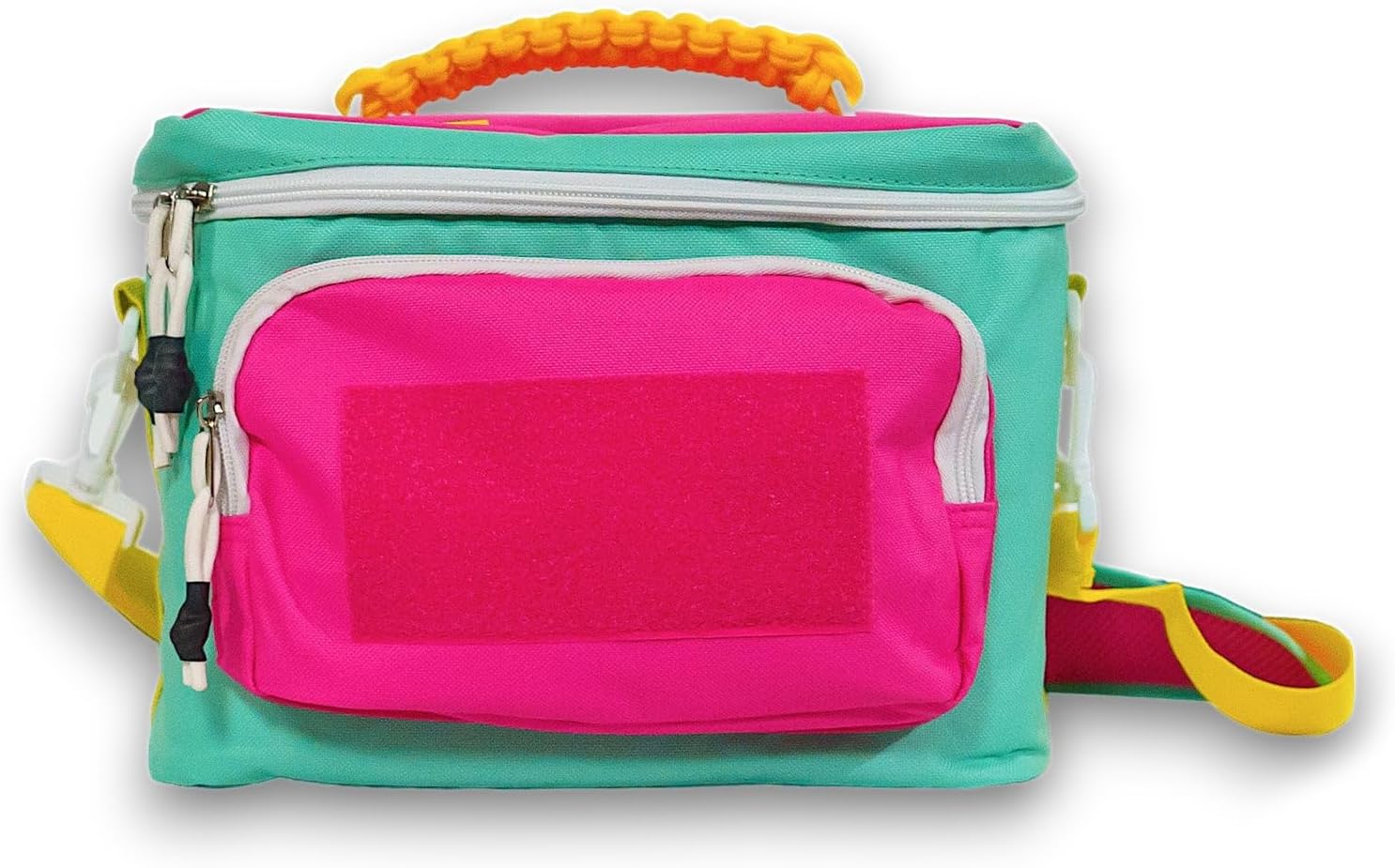 Combat Iron Tactical Lunch Box | 12-Pack Insulated Cooler Lunch Box | Molle & Paracord Handle | Retro Neon