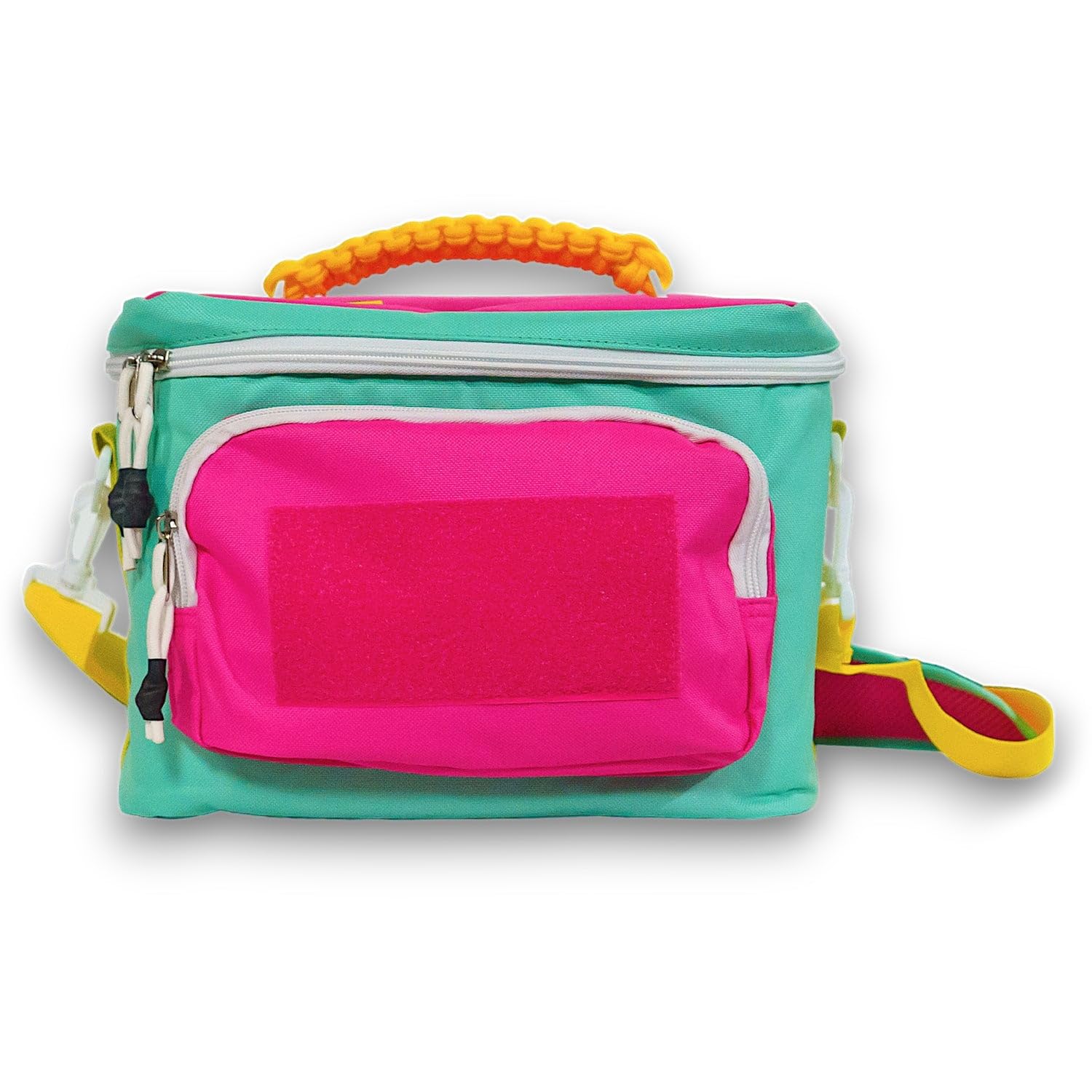 Combat Iron Tactical Lunch Box | 12-Pack Insulated Cooler Lunch Box | Molle & Paracord Handle | Retro Neon