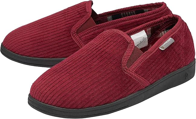 DUNLOP Mens Slippers Slip On Comfy Twin Gusset Rubber Sole Washable Sizes 7-12