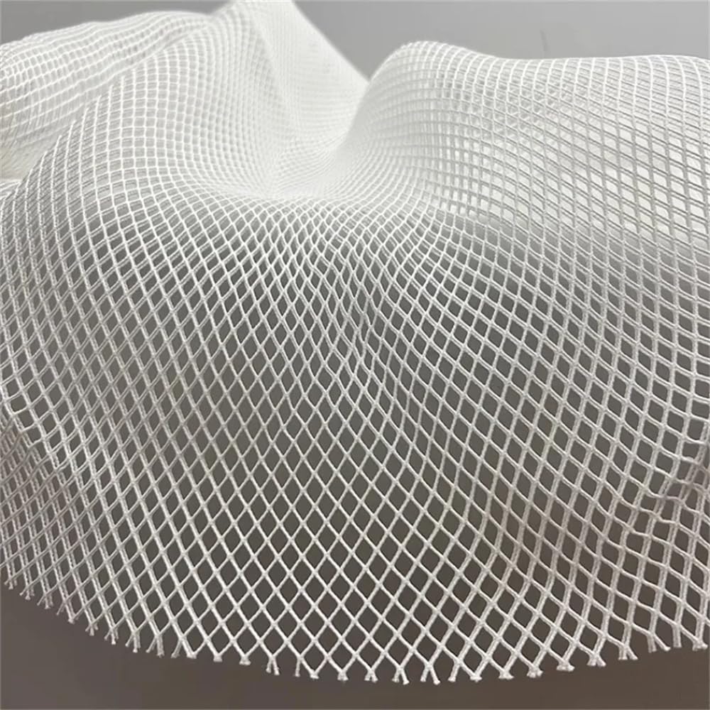 Tela de malla elástica transpirable para cama, sofá, zapatos, diseñador, hecho a mano, material de costura, color blanco, 50 x 150 cm