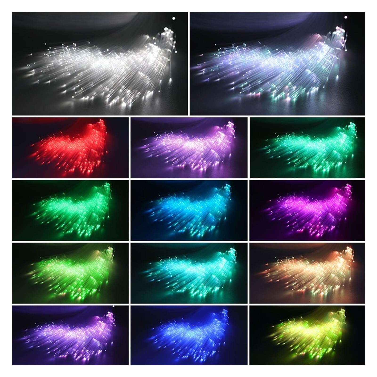 Oświetlenie wnętrza samochodu LED, 12W Twinkle Car Star oświetlenie dachowe LED Starry Sky sufitowa lampka nocna, dekoracja samochodu lampa akcesoria samochodowe kolorowe oświetlenie światłowodowe Świ