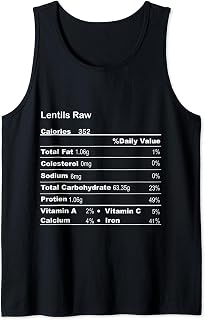 Funny Lentils Raw Thanksgiving Nutritional Fact Tank Top