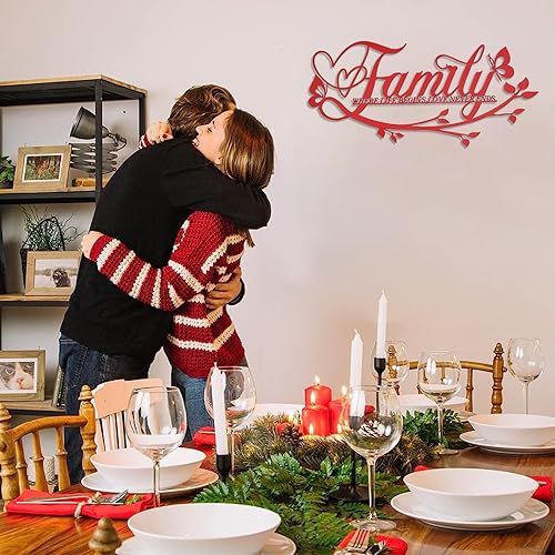 Miniatura 3 de AUHOKY Letrero de metal con texto en inglés Family Where Life Begins Love Never Ends (Family Where Life Begins Love Never Ends) de metal, decoración