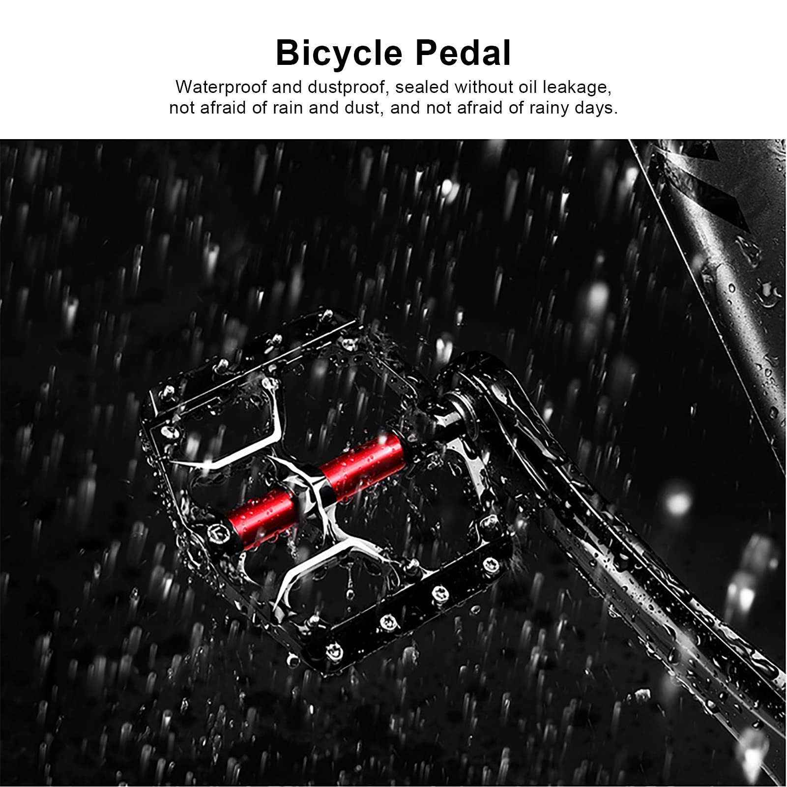 HUIOP Pedal de Bicicleta Pedal de Plataforma 3 Rodamientos Acero Al Cromo Molibdeno Duradero para Ciclismo Negro 120 X 105 Mm