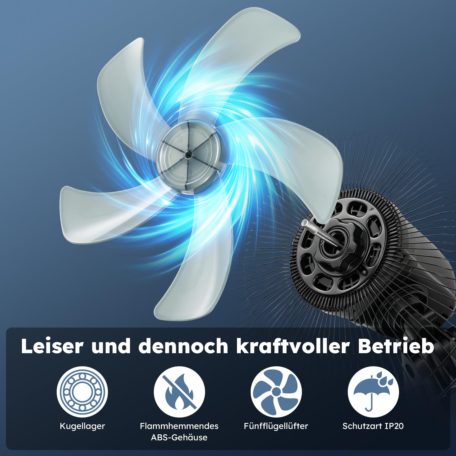 Ventilateur mural avec télécommande & minuterie (1-9h) – 5 pales ASA, 3 vitesses, oscillation 90° – silencieux (≤28dB), montage mural, idéal pour chambre, terrasse & extérieur – Noir.