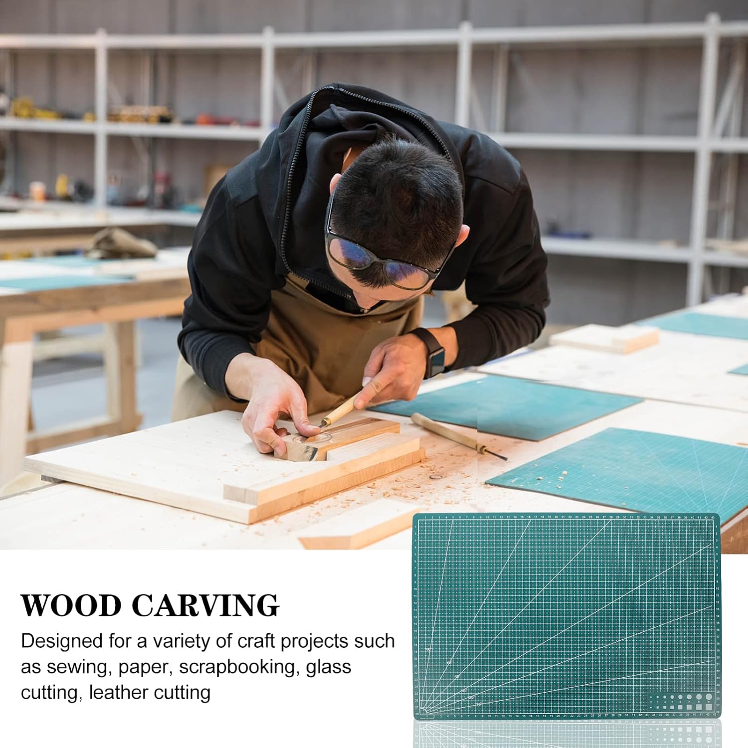 Double Sided Cutting Mat 12x18 Inch Non Slip Craft Mat for Sewing Scrapbooking Engraving Durable Self Healing Work Surface for Artists