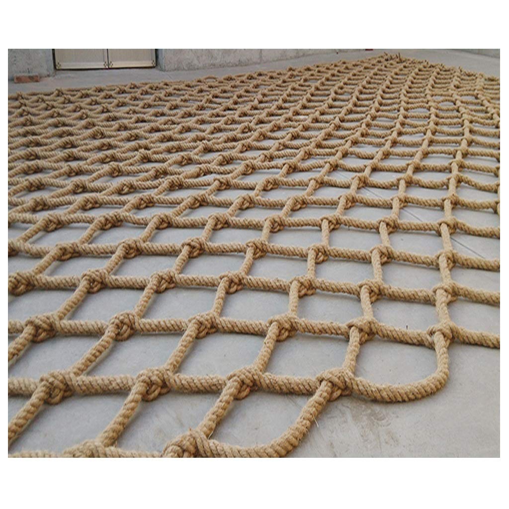 GTHTUHFD Fence Netting Strong Durable And Safety Garden Netting Hemp Rope Net Natural Cotton Jute Fence Stair Balcony Railing Protective Automotive Cargo Nets Photo Wall Deco,Yellow-3X7m