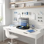 Simple Houseware 6-Tier Mesh Desk File Organizer with Sliding Drawer & Pen Holder - 5 Tilted Letter Trays for A4 Paper, Mail and Documents, Black
