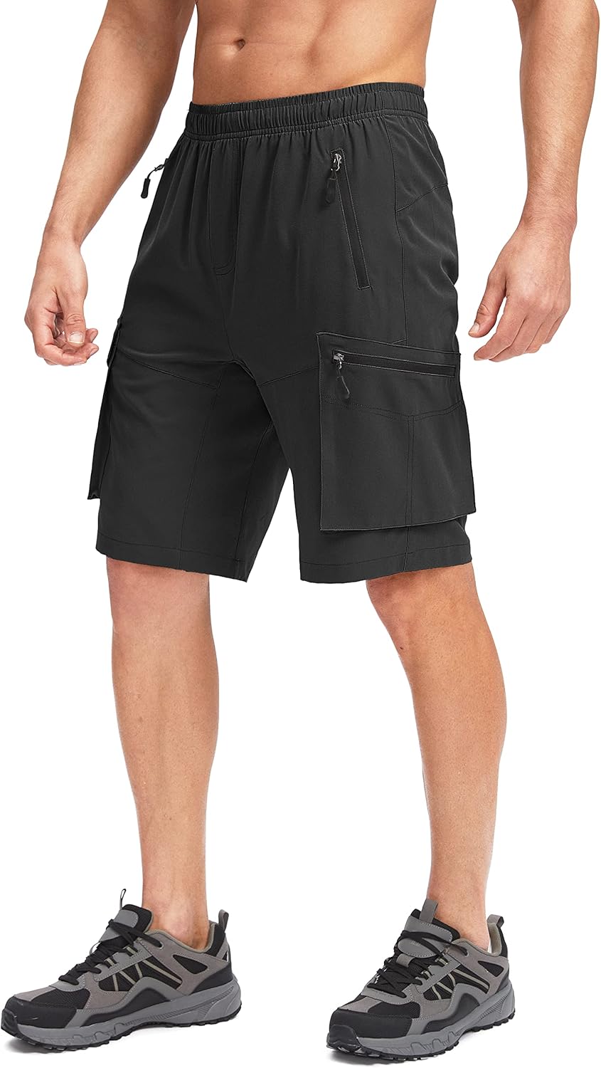 Miniatura 2 de Bikewa Men's Mountain Bike Shorts 3D Padded Loose-fit MTB Biking Riding Cycling Bicycle Biker Shorts Zipper Pockets