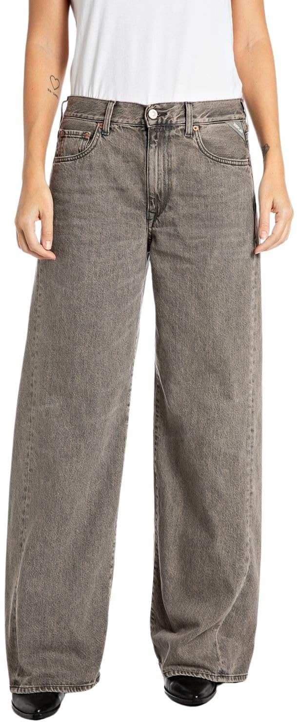 Replay Damen Jeans Amelye Comfort Denim, Grau (Medium Grey 096), 27W / 28L