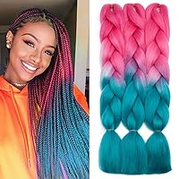 Vista 41 de Benehair 1 paquete de 1 paquete de extensiones de cabello trenzado de 24 pulgadas, extensiones de cabello sintético de alta temperatura, extensiones