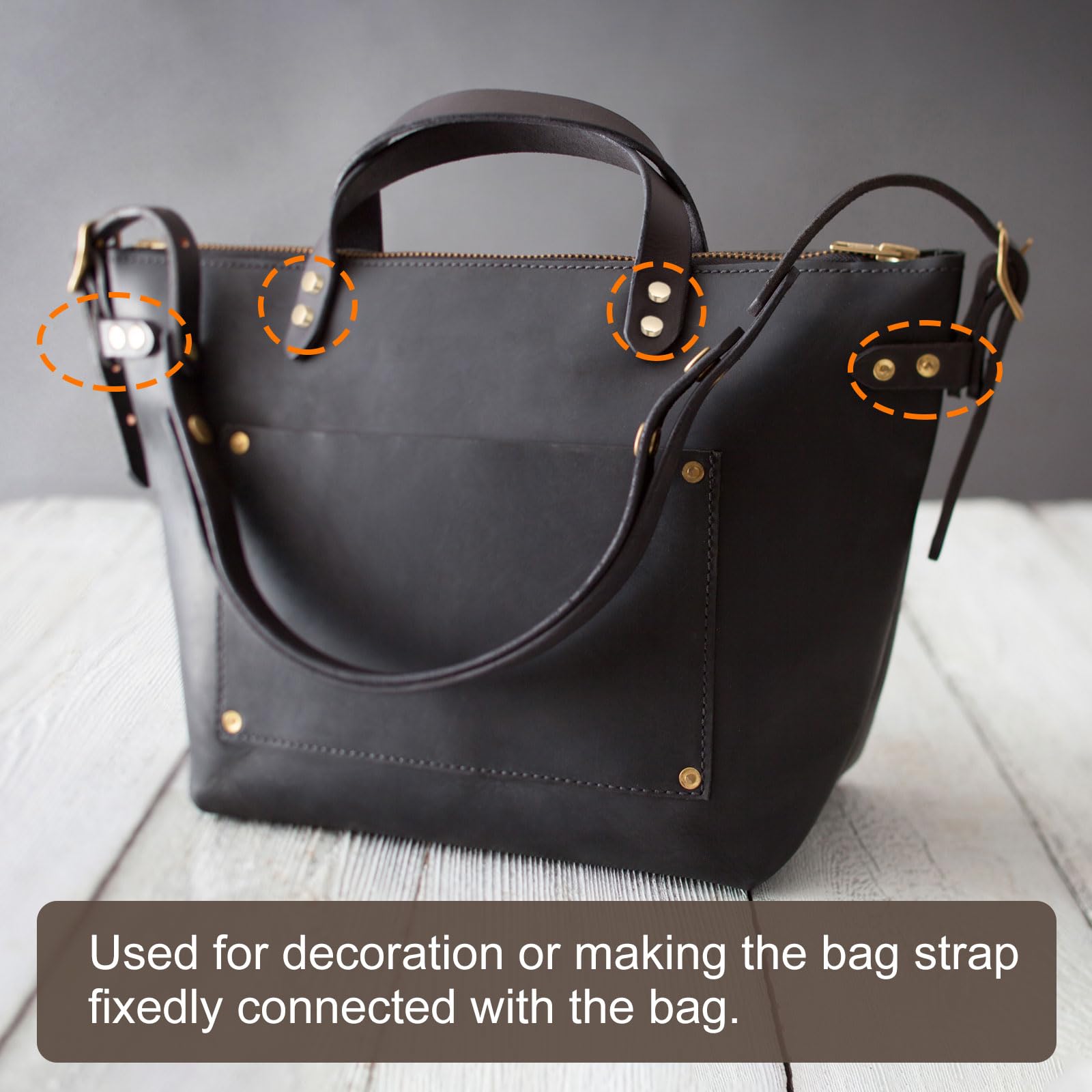 sourcing map 8 Stück Metall Ledernieten Schraubnieten Tasche Riemen Verbindung Schnalle 16x26mm Geldbörse Hantel Form Nieten für Handtasche Gürtel Griff Konnektiv Dekoration (Bronze Ton)