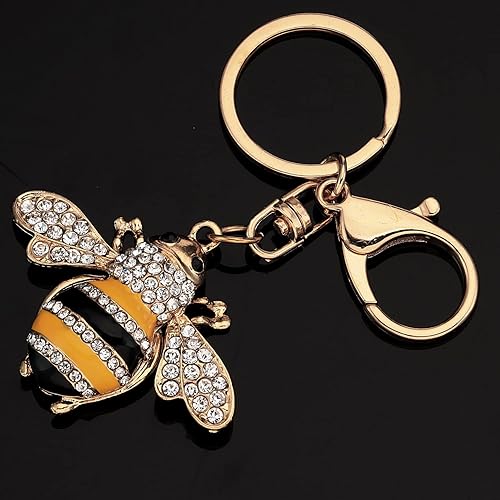 Miniatura 2 de AHAETH Bumble Bee Jewelry - Llavero de abeja de abeja súper miel para mujer, Blanco