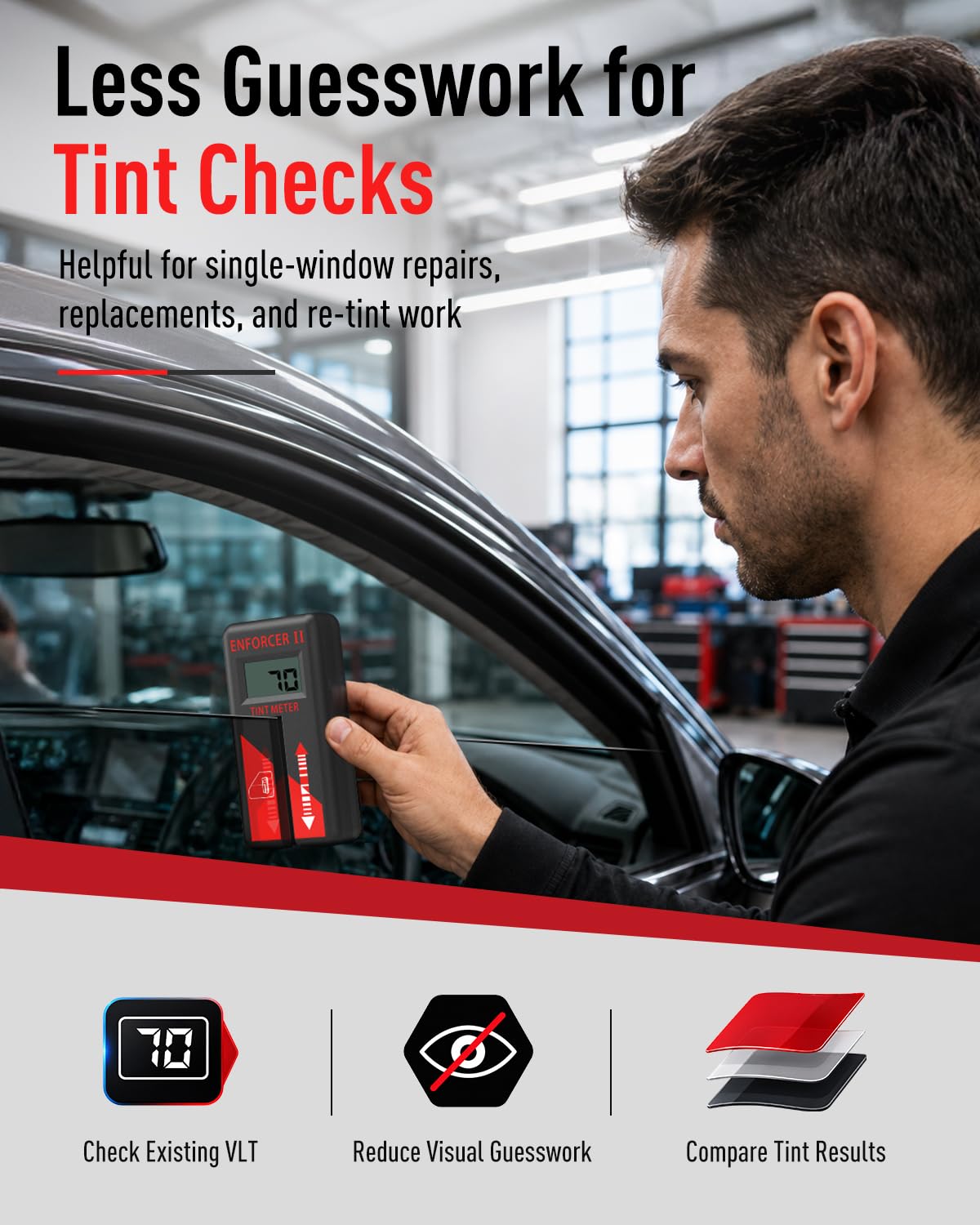Car Tint Meter - Digital VLT Tester -5