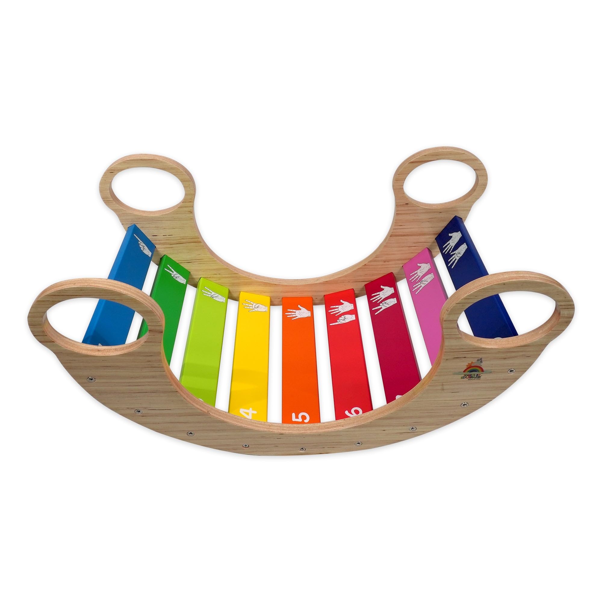 Wooden Rainbow Rocker Chair for Kids, Multi-Color-image-20
