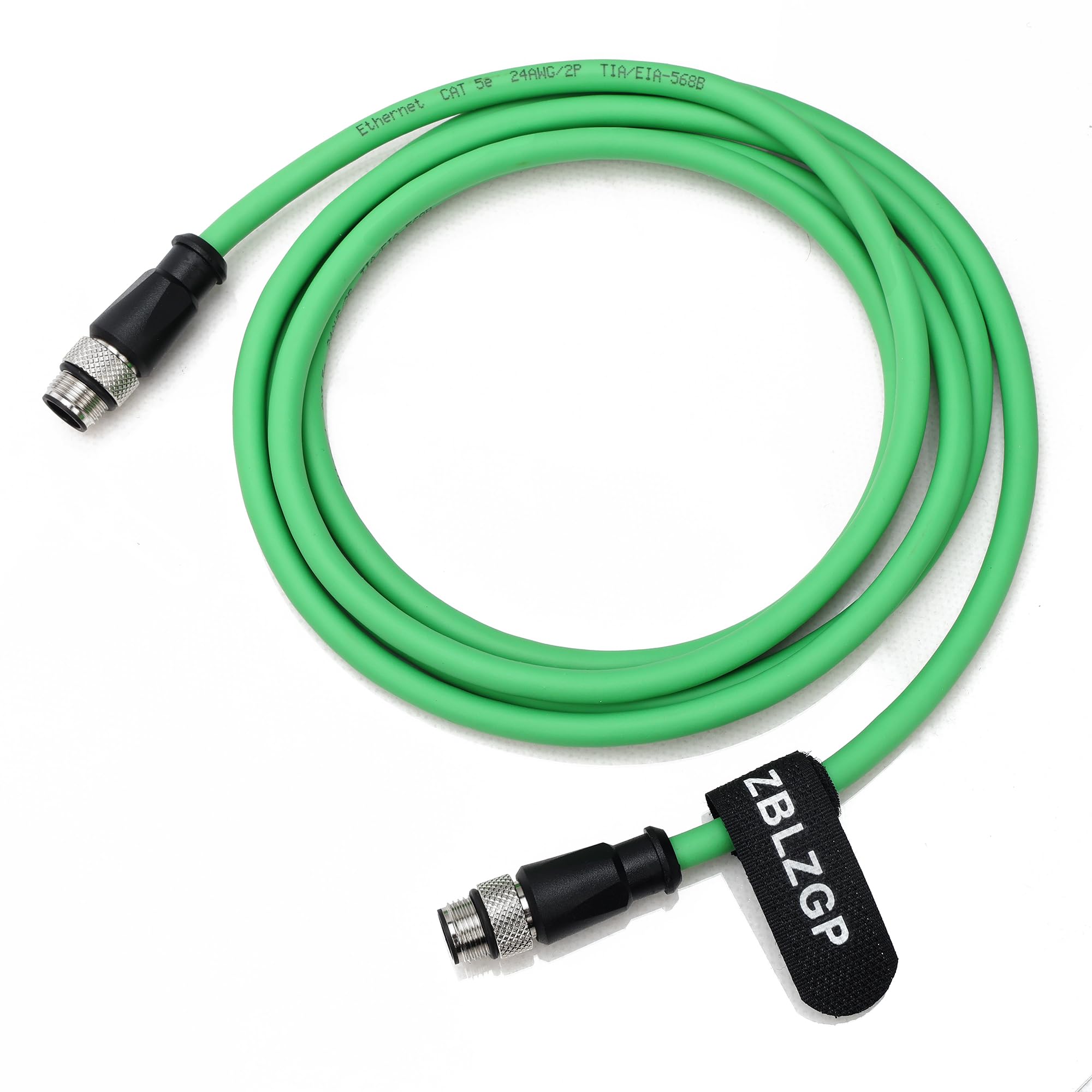 M12 4-pinowy kod D do M12 4-pinowy kod D męski ekranowany kabel Enthernet Cat5 do kamery przemysłowej (5 m)