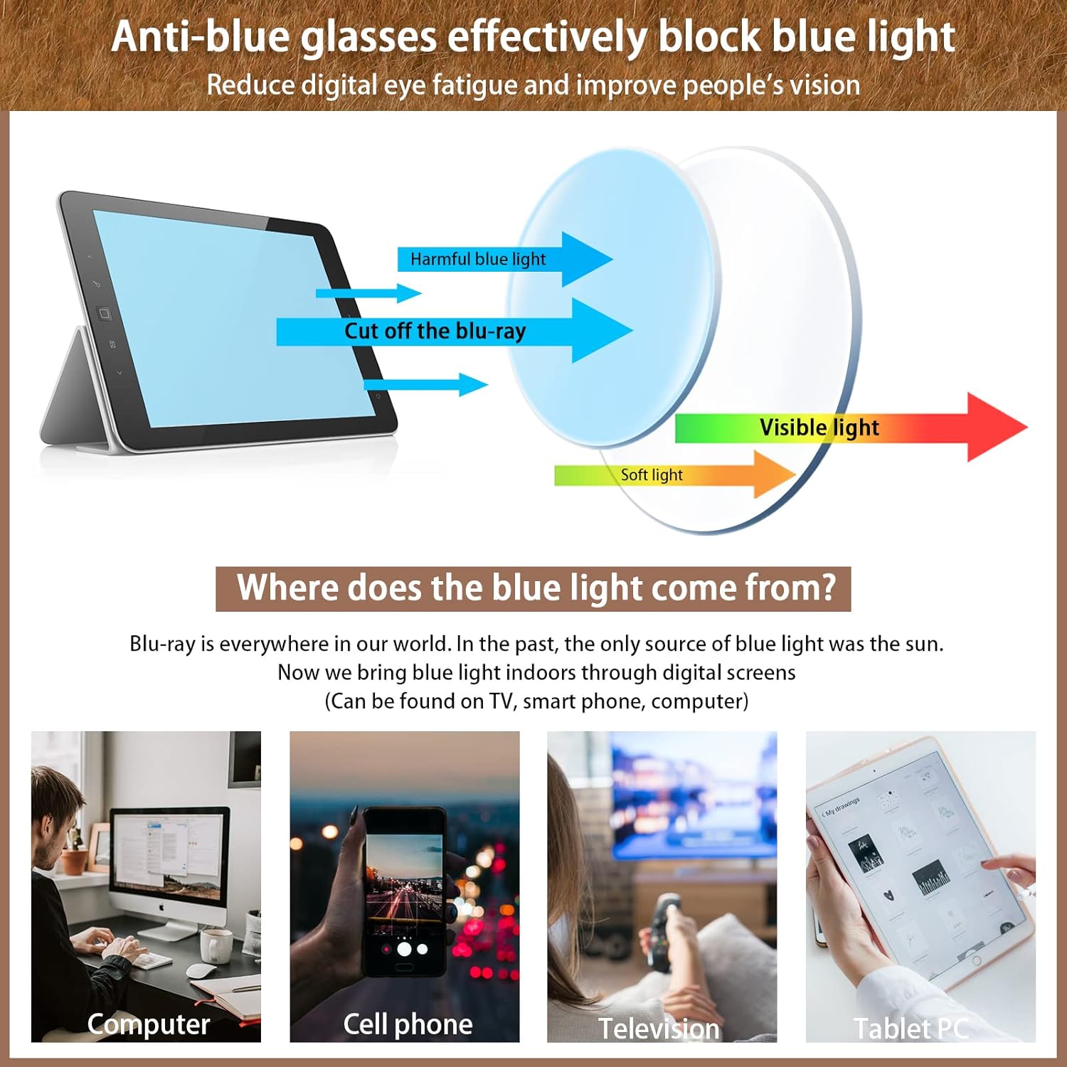 COJWIS Progressive Multifocus Reading Glasses Blue Light Blocking for Women Men Spring Hinge Computer Readers (2Color, 2.50) - Image 3
