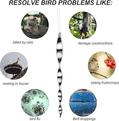 Miniatura 3 de Varillas de pájaro carpintero para casa, dispositivos reflectantes de pájaros al aire libre, varillas reflectantes para miedo, reflectores de