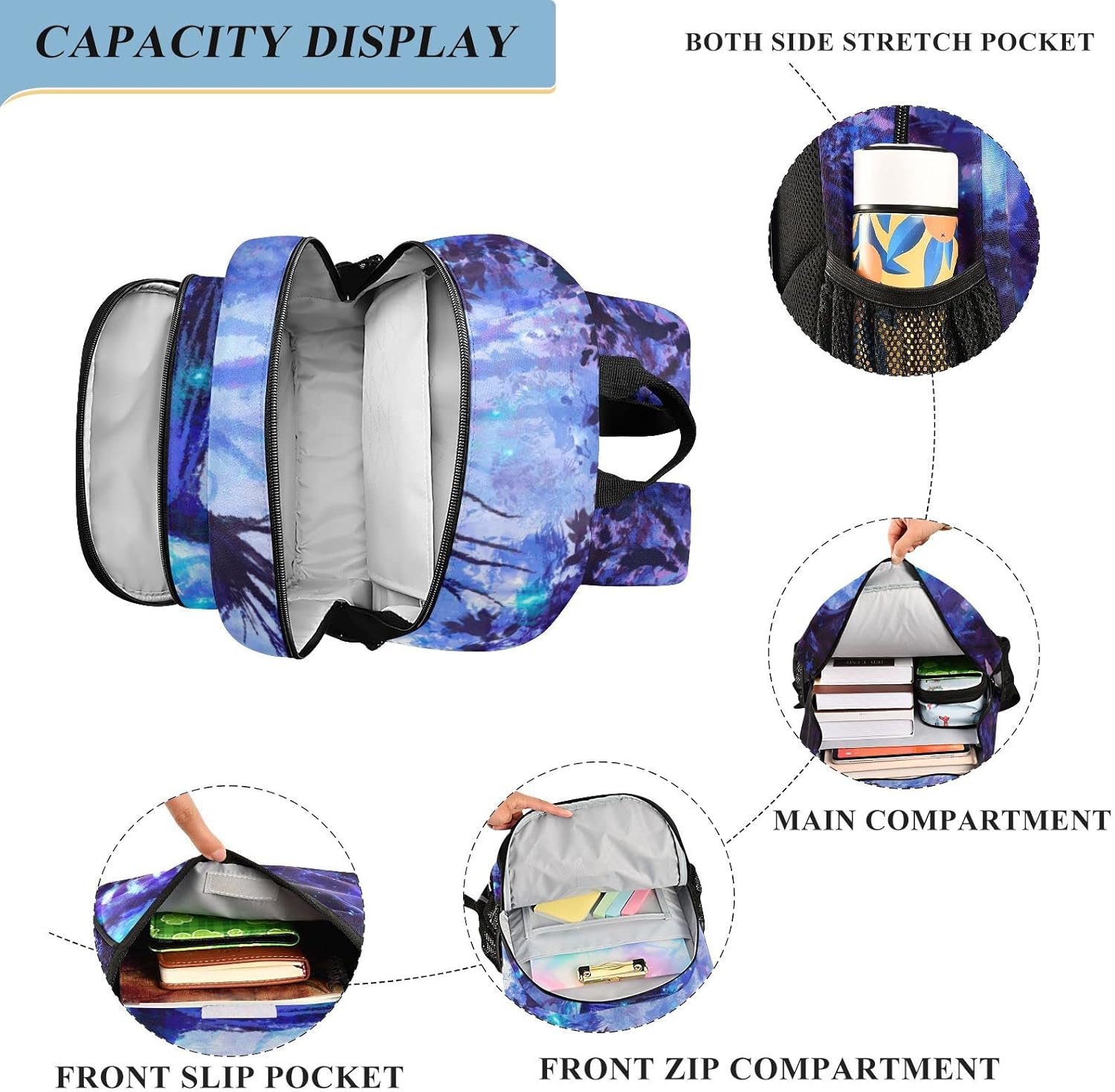 ALAZA Dragon in Forest Laptop Backpack Purse for Women Men Travel Bag Casual Daypack with Compartment & Multiple Pockets - Image 4