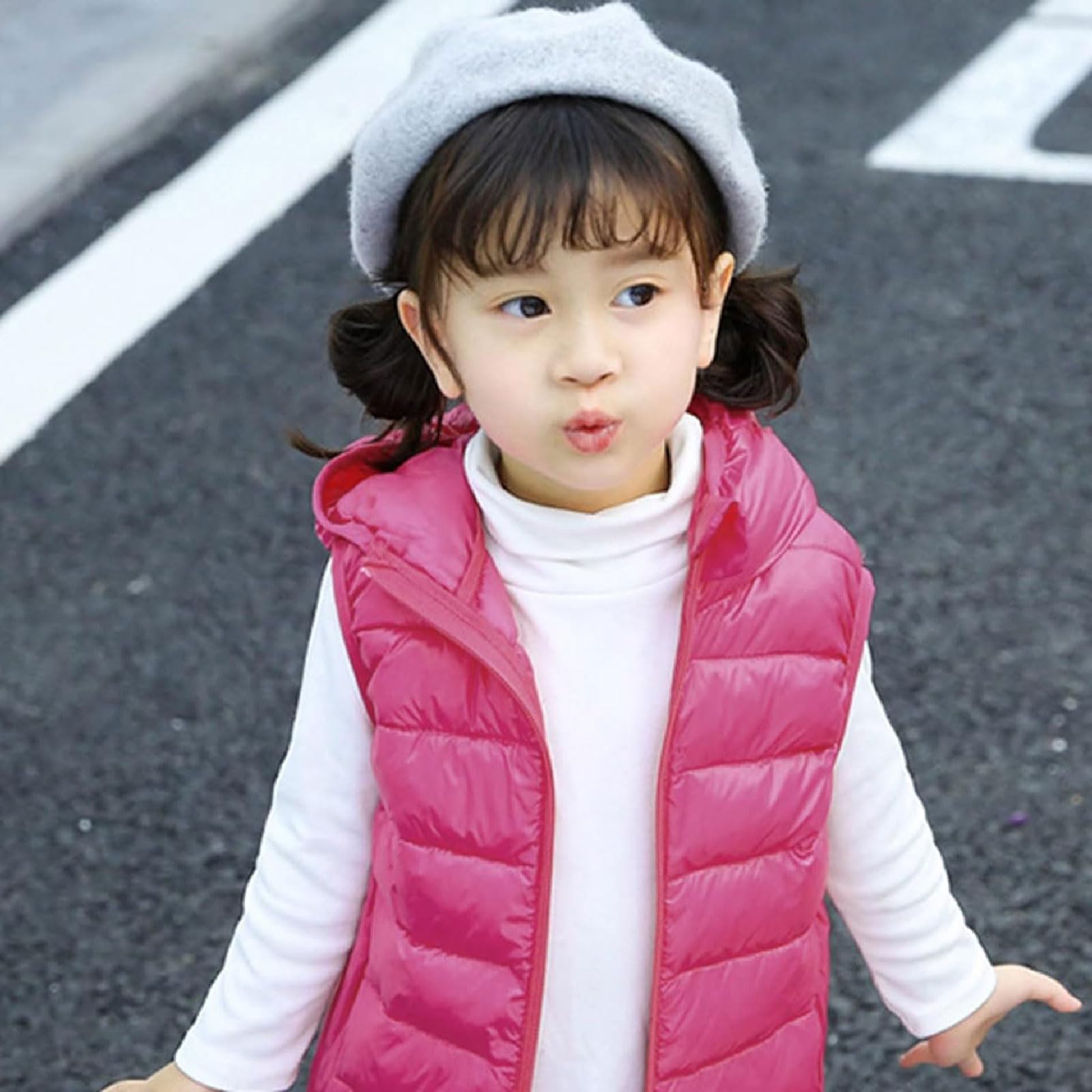 Piumino Imbottito per Ragazzi e Ragazze Giacca Senza Maniche con Zip e Cappuccio per Bambini Cappotto Invernale Giacca Imbottita Imbottita con Cappuccio con Design con Cerniera Liscia