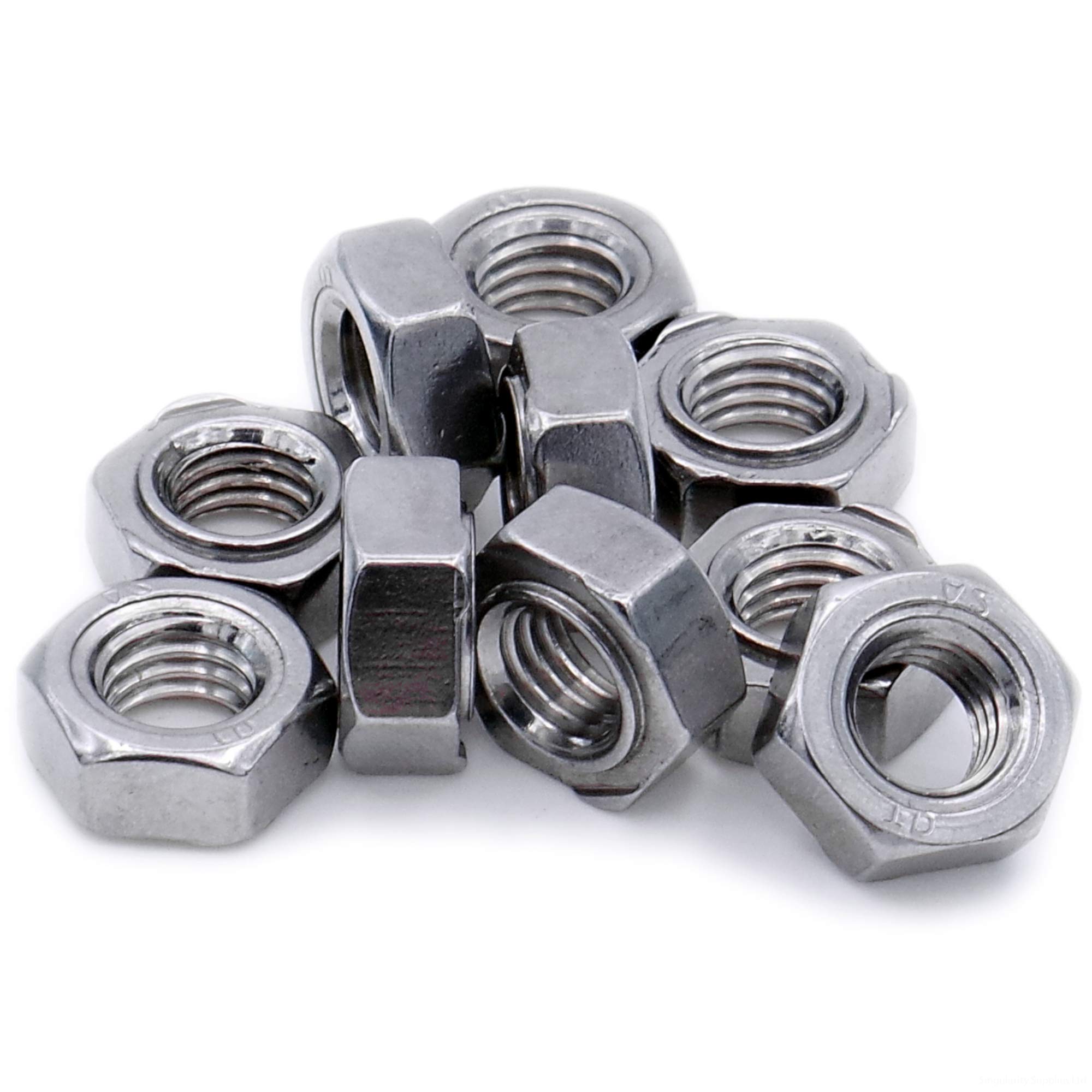 Singularity Supplies Silver M3 (3Mm) Weld Nut (Hex) - Stainless Steel (A2) (Pack Of 20)