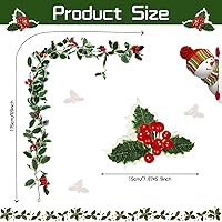 Vista 7 de Juego de 9 guirnaldas de acebo con bayas, incluye guirnalda de bayas rojas de Navidad de 5.7 pies con ganchos, hojas verdes, enredaderas de invierno
