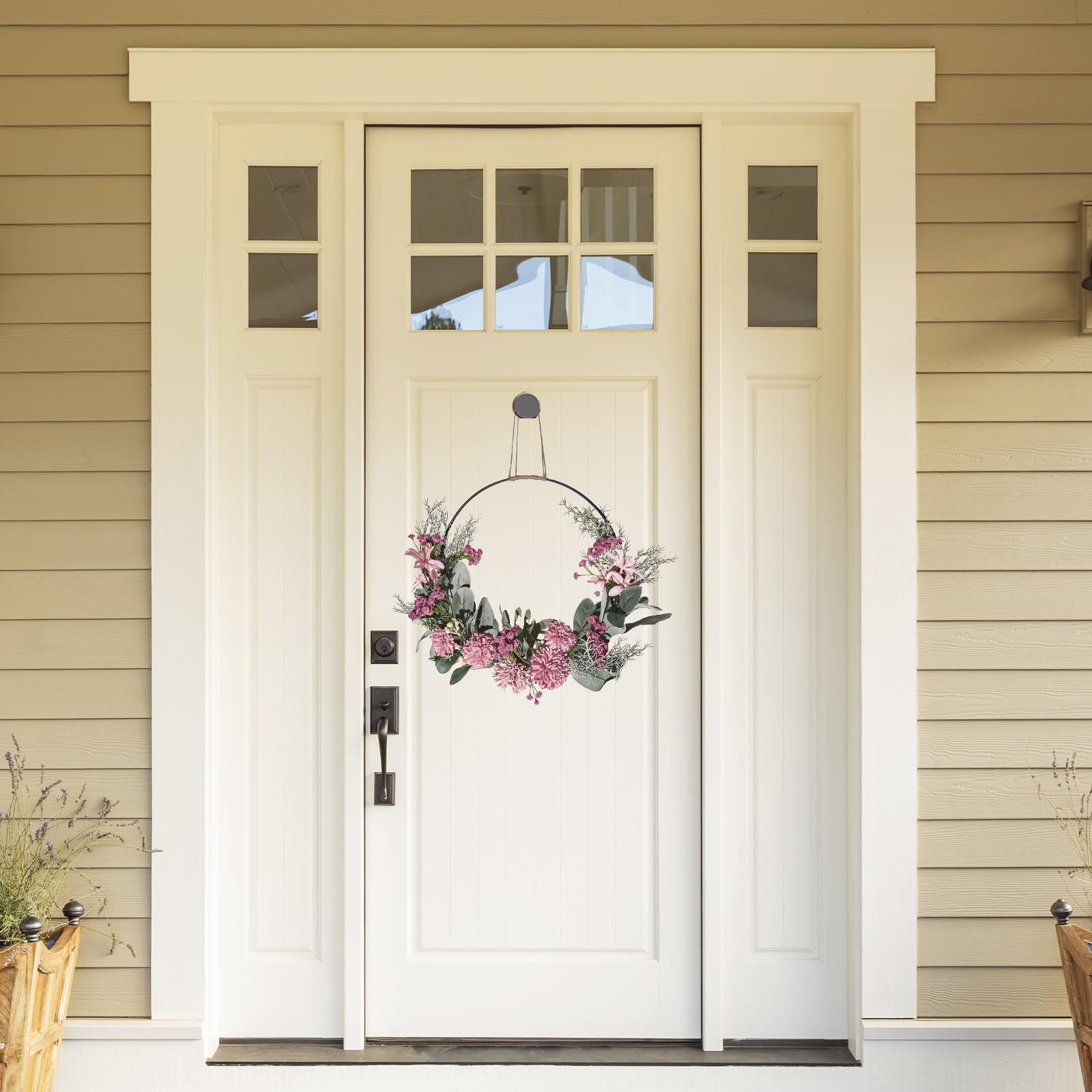 Ghirlanda Pasquale, Primaverile per Porta d'Ingresso, Fiori Artificiali, Decorativa per Pareti, Feste, Finestre, Matrimoni, Interni ed Esterni