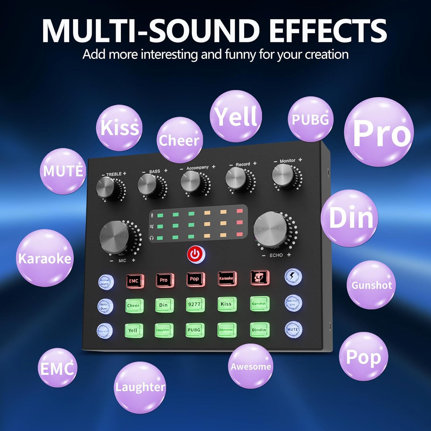 Podcast Equipment Bundle For 2，Audio Interface DJ Mixer with Voice Change, 3.5mm XLR Condenser Microphone, for PC,Laptop,Smartphone,YouTube, Tiktok, Twitch, Facebook