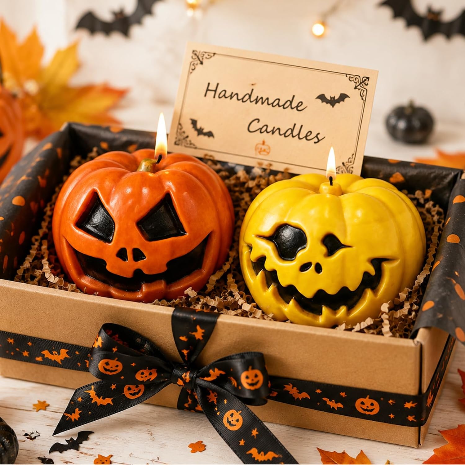 Halloween Pumpkin Mold, 2 Pack Ghost Face Pumpkin Candle Molds image 5