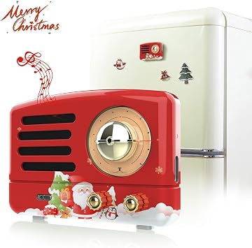 Muzen OTR Magnetic Sticker Speaker Portable Bluetooth Speaker,Apply for Metal Surface, Wireless Bluetooth 5.3 and Type-C Charge, Mini Size with Big Loud, Retro Style Home Accessory