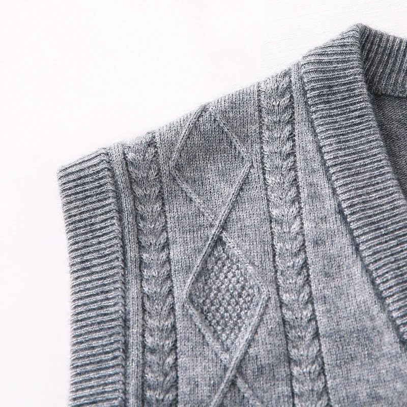 Men Knit Sleeveless Cardigan Sweater Buttons Down Vest V Neck Casual Office Sweater Vest2