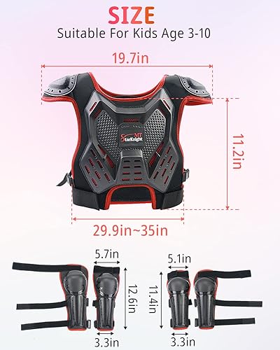 Miniatura 29 de StarknightMT - Equipo de protección de motocross para niños y niñas, equipo de protección para montar en motocicleta, traje de motocross, protector