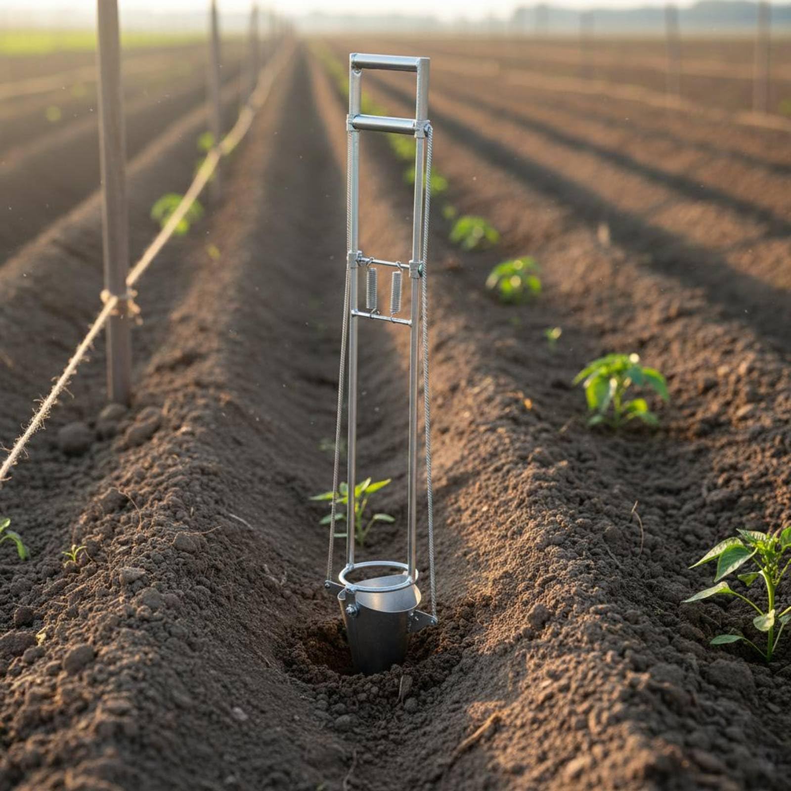 Harilla Trapiantatore Manuale Portatile per Piantine Piantatore con Manico Lungo Pianta Agricola Portatile E Copertura Semplificate Costruzione Robusta in, Addensato