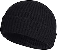 ROYBENS Swag Short Fisherman Beanie: 50% Wool Knit Cuff Warm Winter Hat for Men Women