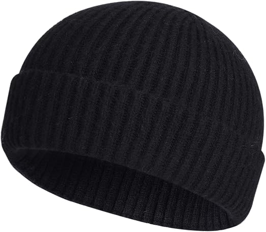 Wool Knit Cuff Short Fisherman Beanie 