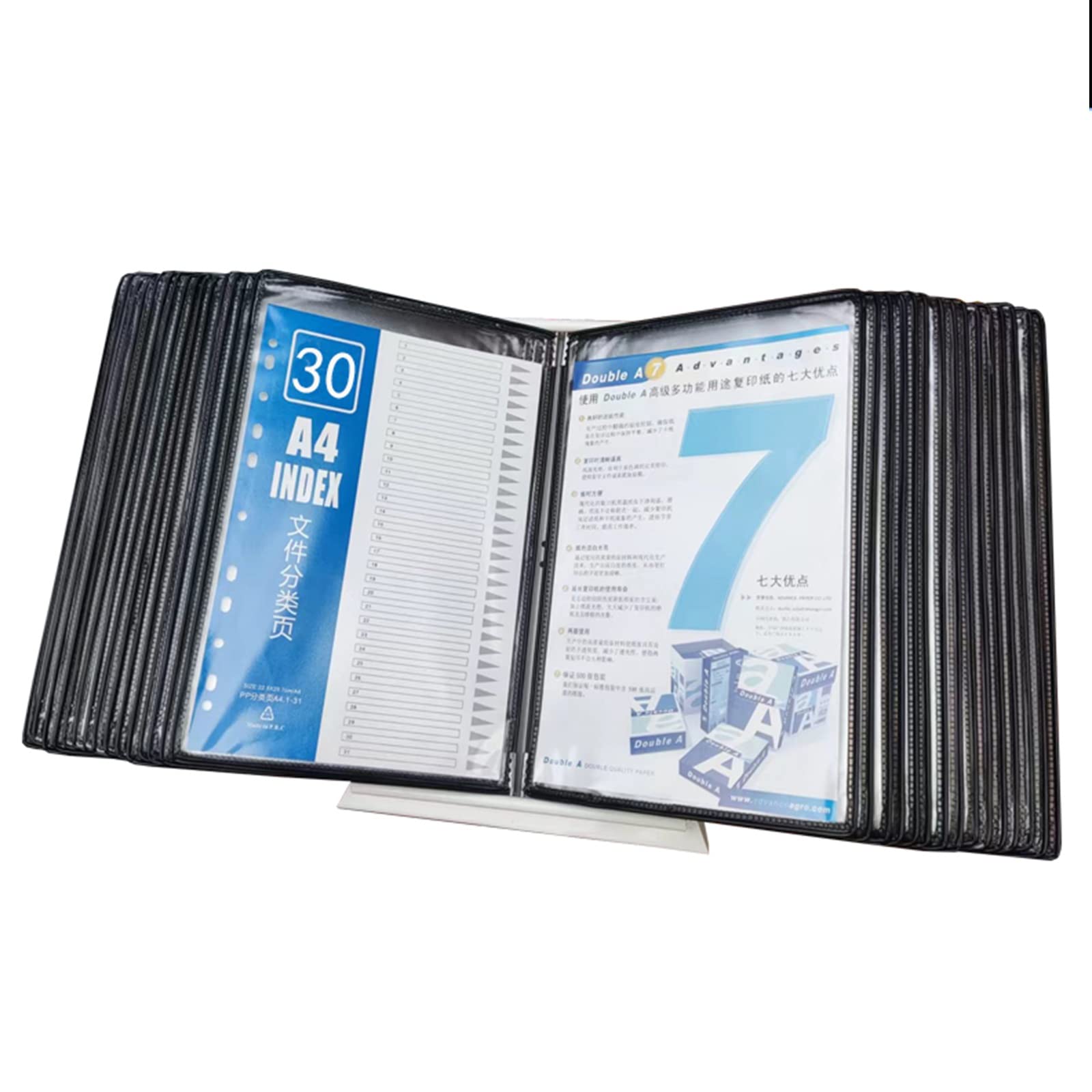 IUokLU Desktop Reference System With 30 Display Pockets,Wall-mounted Flip File Holder,desk Reference Organizer For A4 Document Reference And Storage (D)