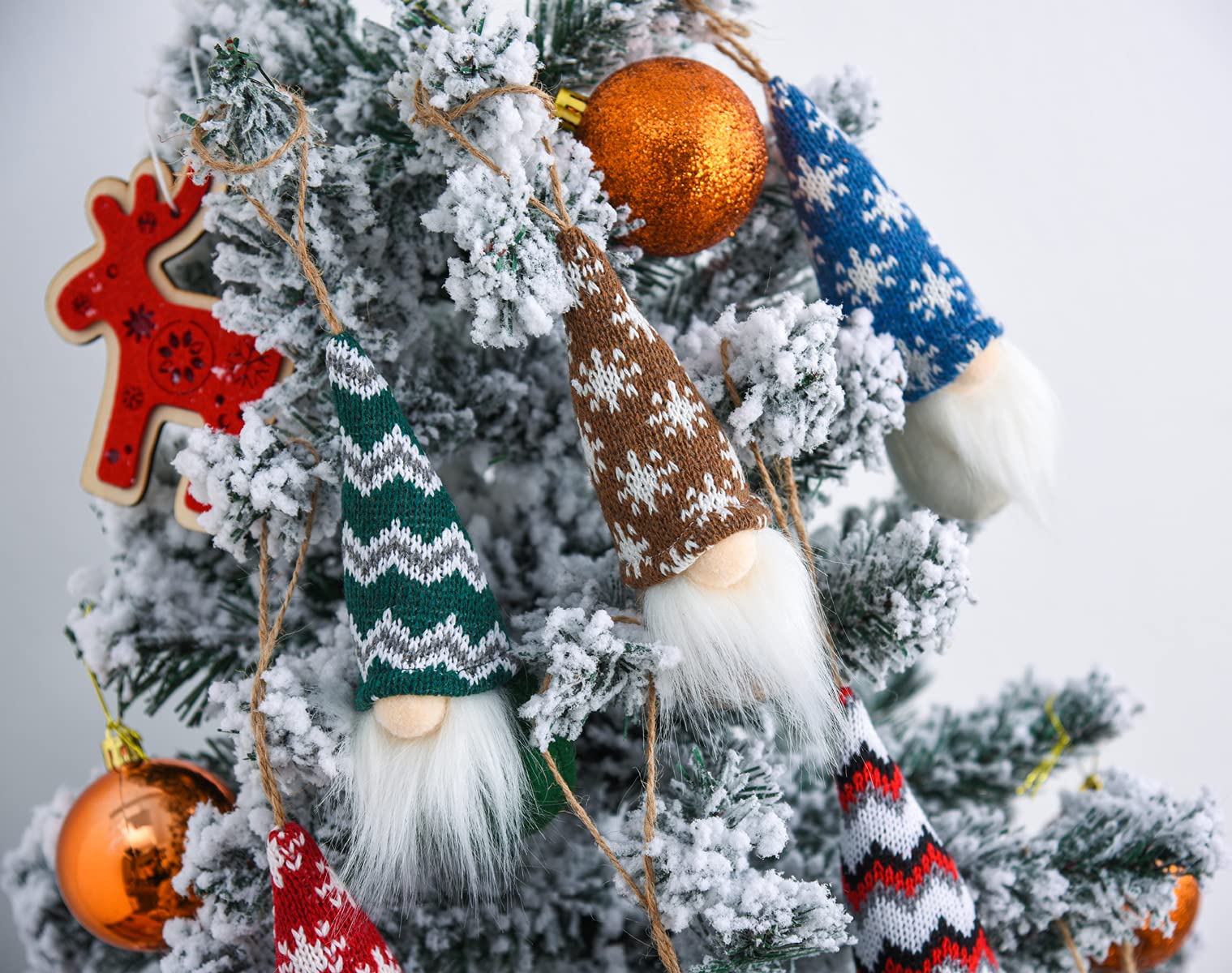 Lot De 10 Lutins De Noël à Suspendre - Décoration Sapin En Feutre - Style Scandinave - Avec Ruban
