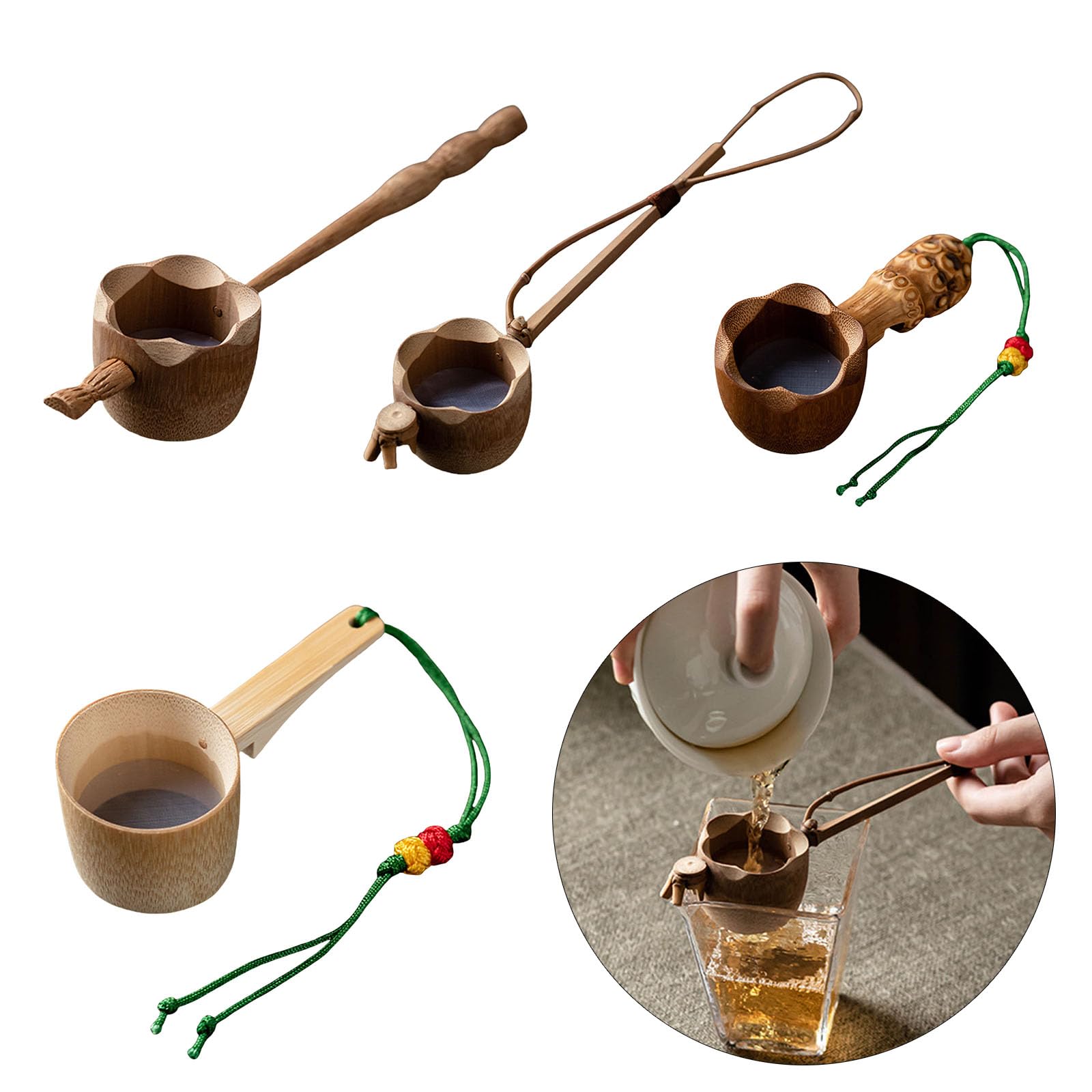 Colino Da Tè In Bambù Artigianale - Accessorio Per Infusione Con Manico Lungo - Foto 8