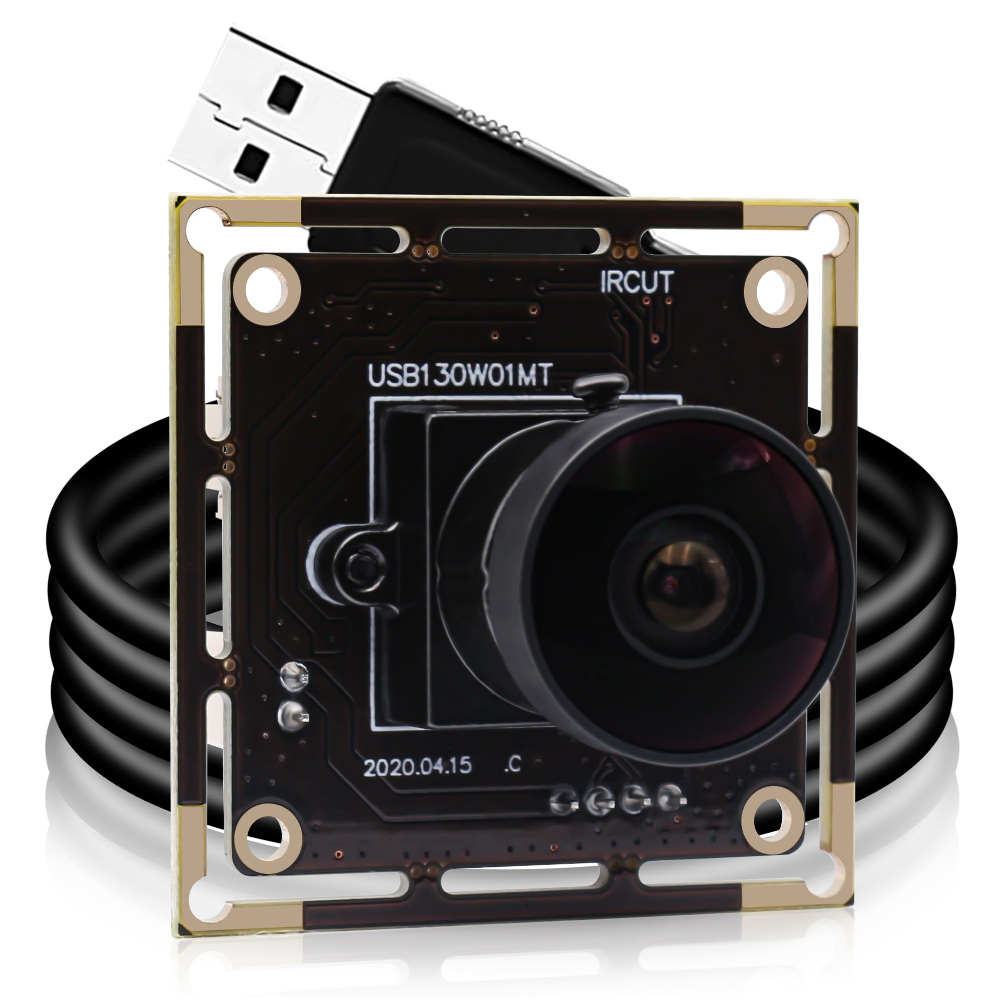 MMlove USB Camera Module 1.3MP Low Illumination Webcam with 170 Degree Wide Angle Fisheye Lens Full HD 960P Industrial Embedded USB Camera Free Driver for Any Device