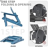 Vista 5 de Juego de 2 sillas Adirondack plegables de madera de gran tamaño para exteriores con otomana retráctil, respaldo y tabla de asiento premontados