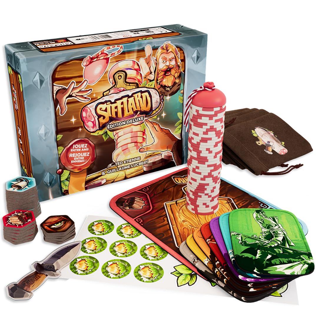 SIFFLARD Édition Deluxe Version Française - Jeu d'Ambiance Hilarant - Entre Amis et en Famille - 8 Ans et Plus - 2 à 6 Joueurs - 15 Min par Partie - Application Gratuite (Édition deluxe)