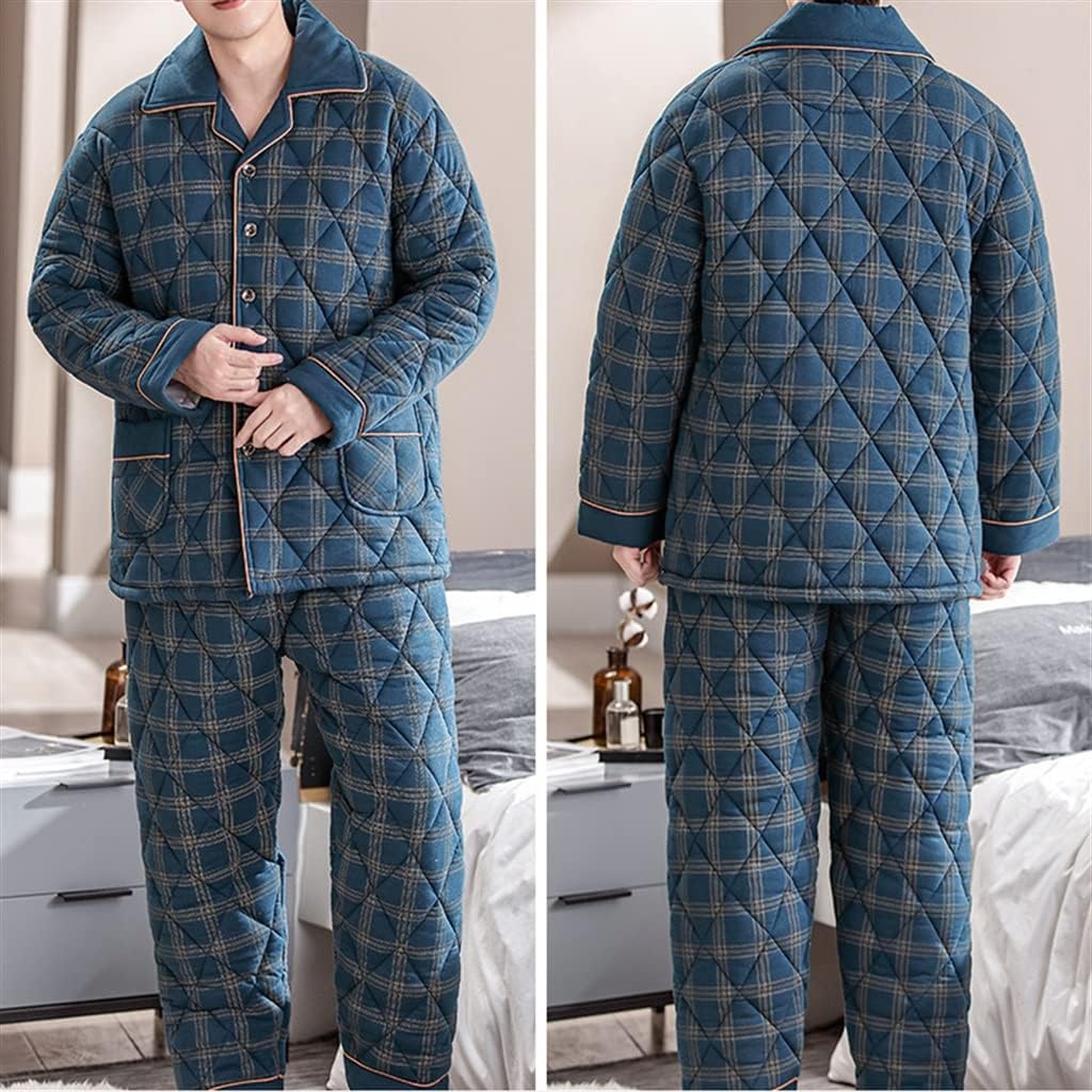 Winter three-layer thickened cotton quilted autumn and winter -thick homewear suit