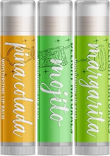 Delight Naturals Tropical Cocktails Lip Balm Gift Set - Pina Colada, Mojito, and Margarita