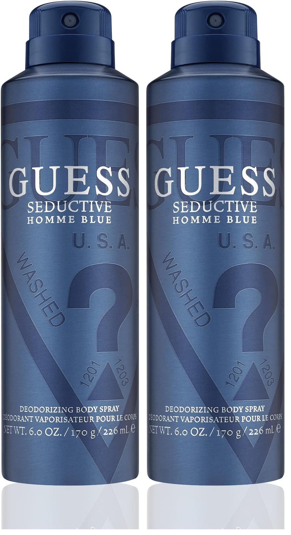 Guess Men Body Spray, 6 Ounce | Seductive Homme Blue | Pack of 2