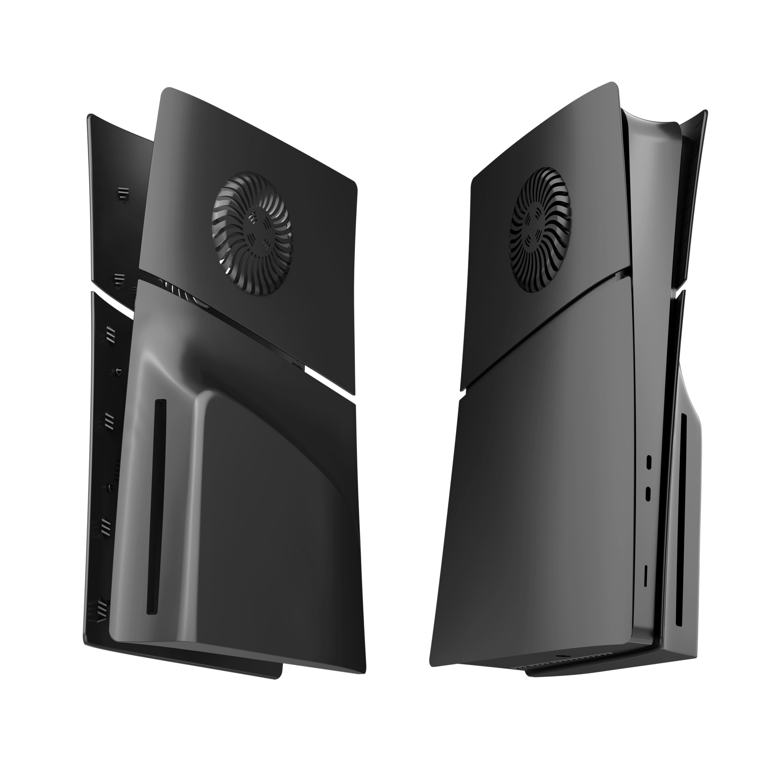 Slim Disc Edition Abdeckplatten Mit Kühlungsöffnungen für PS5 Konsole, Shell Panels für PlayStation 5 Zubehör, Schützende Ersatzblende (Schwarz)