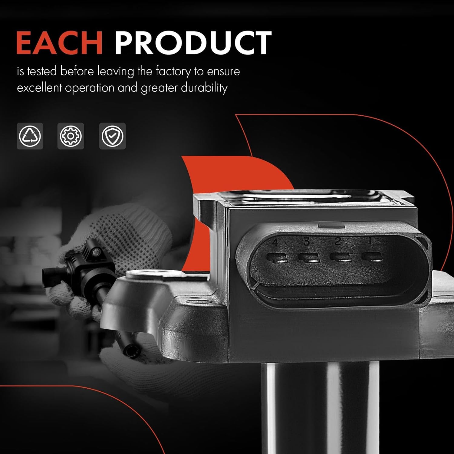 A-Premium Engine Ignition Coil Pack Compatible with Audi A6 A8 Quattro RS6 S6 S8 TT Quattro & Volkswagen Jetta, Passat, Golf, Beetle, Sharan, Replace# 06B905115B, 06B905115E, 4-PC Set